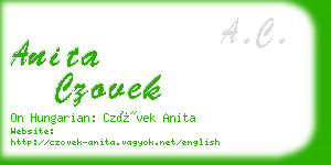 anita czovek business card